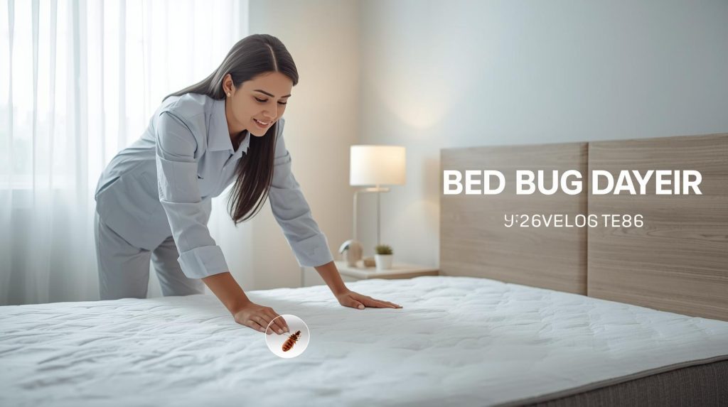 Pest control technician inspecting bed for bed bugs in KarachiProfessional bed bugs control service in Karachi – safe, reliable, and effective pest control for your home and business