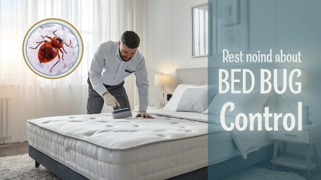 Professional pest control technician inspecting a mattress for bed bugs in Karachi