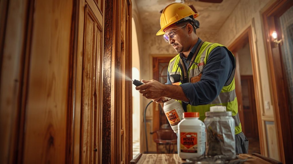 Smart Fumigation applying wood borer treatment in Karachi