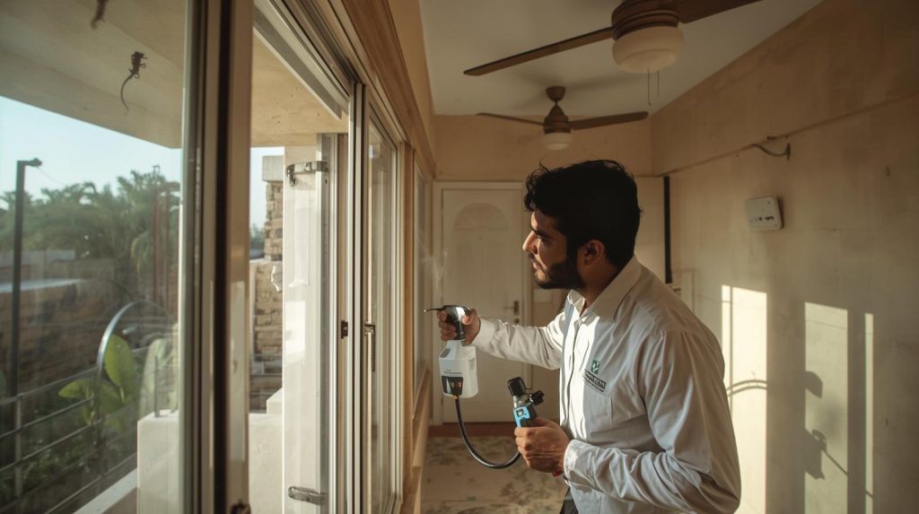 Smart Fumigation team using safe methods for lizard control in Karachi homes